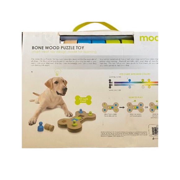 NEW pet bone wood puzzle toy smart treat toy , Click Training & FreeGift - Picture 5 of 16